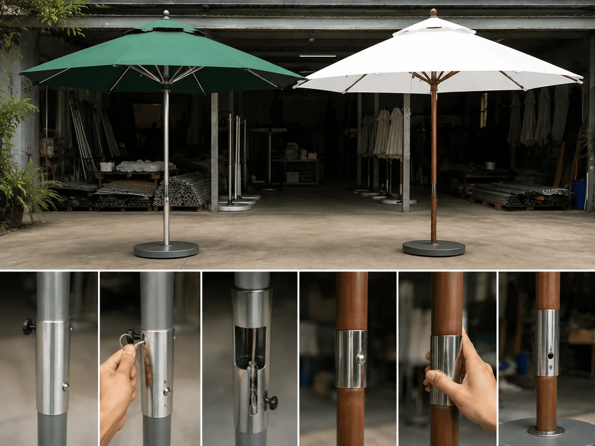 cách dùng ô đứng tâm phân biệt cơ chế dây cáp và nâng trực tiếp